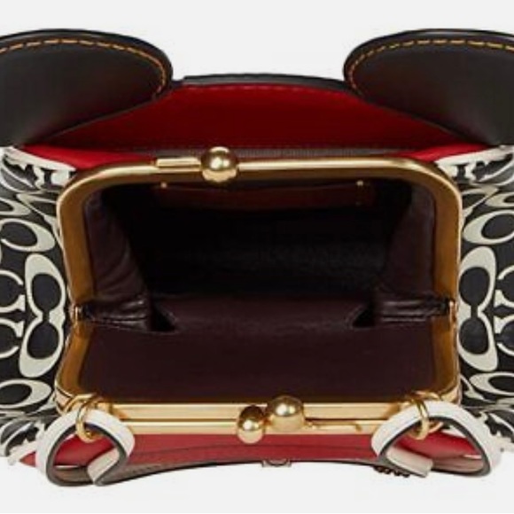 COACH X Mickey Keith Haring Mickey with Signature Leather Kisslock Bag NWOT - Picture 4 of 9